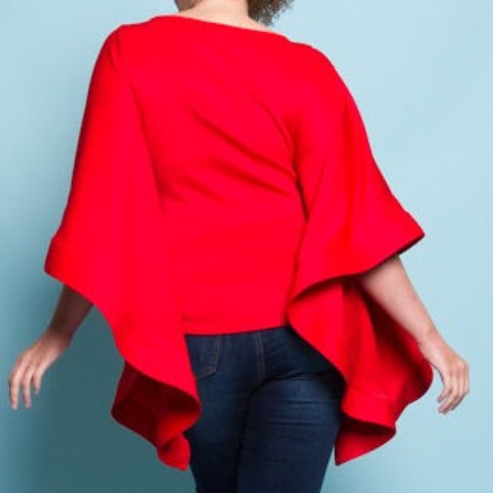 Plus Black Kimono Sleeve Fashion Top Blouse - Picture 7 of 8